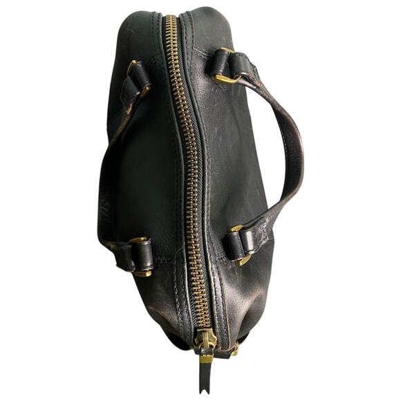 Madewell Leather Handbag Purse Black Top Handle Satchel - Picture 4 of 16